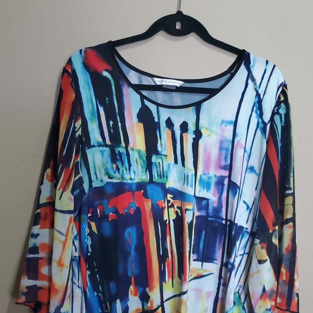 Peter Nygard Abstract Multicolor Women's Top Size Xl - Picture 2 of 5